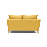 Sofá Montecarlo Mostaza Dicosta y Matiz Natural 170x90cm de Tres Puestos con Apoya Brazos