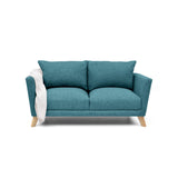 Sofá Montecarlo Petróleo Eureka y Matiz Natural 170x90cm de Tres Puestos con Apoya Brazos