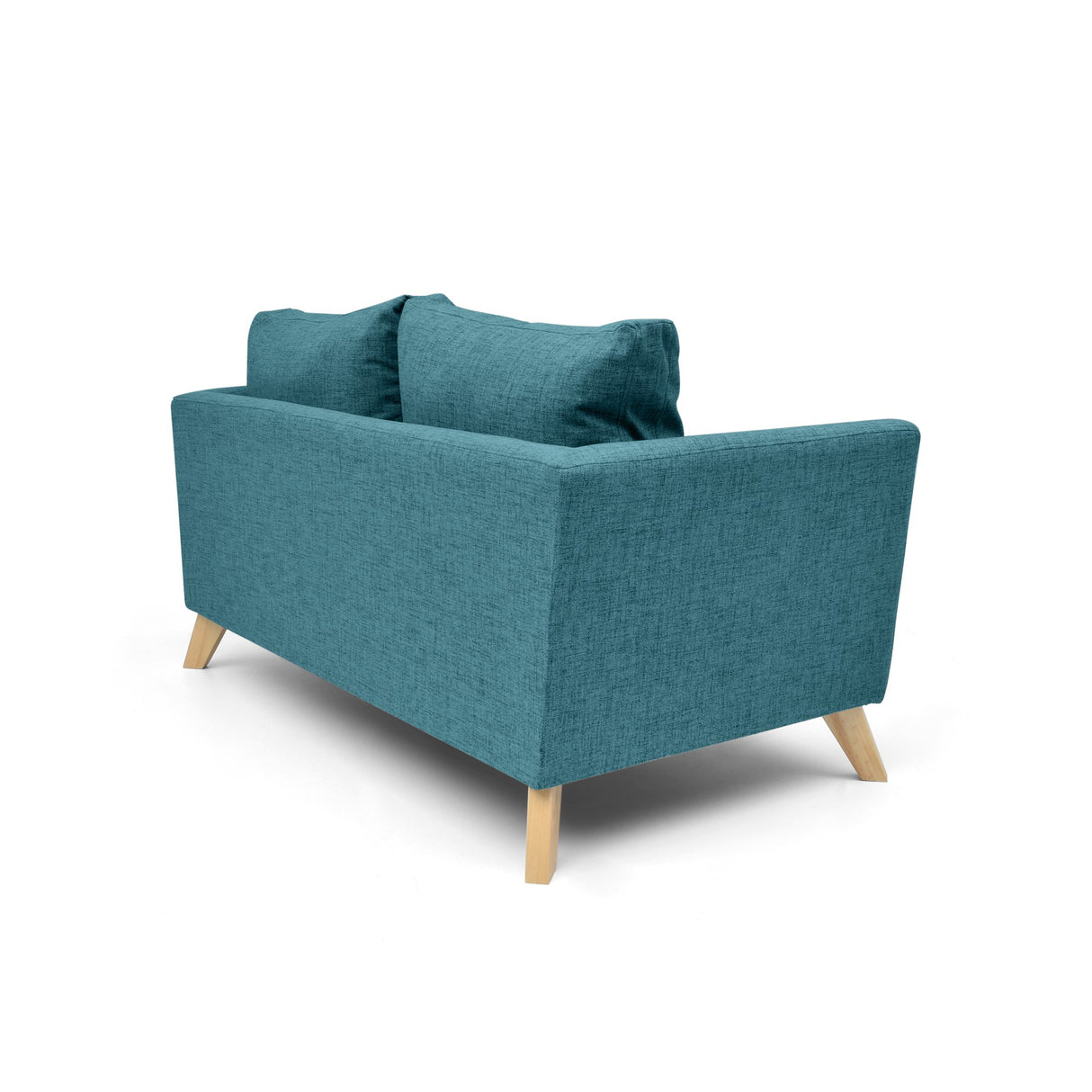 Sofá Montecarlo Petróleo Eureka y Matiz Natural 170x90cm de Tres Puestos con Apoya Brazos