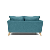 Sofá Montecarlo Petróleo Eureka y Matiz Natural 170x90cm de Tres Puestos con Apoya Brazos