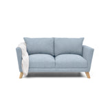Sofá Montecarlo Plata Eureka y Matiz Natural 170x90cm de Tres Puestos con Apoya Brazos