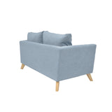 Sofá Montecarlo Plata Eureka y Matiz Natural 170x90cm de Tres Puestos con Apoya Brazos