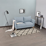 Sofá Montecarlo Plata Eureka y Matiz Natural 170x90cm de Tres Puestos con Apoya Brazos