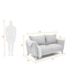 Sofá Montecarlo Plata Eureka y Matiz Natural 170x90cm de Tres Puestos con Apoya Brazos