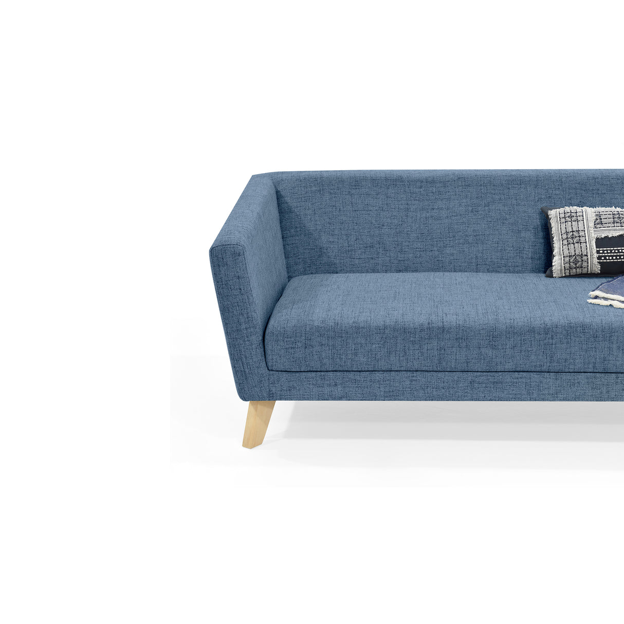 Sofá Montreal Índigo Dicosta y Matiz Natural 170x68cm de Tres Puestos sin Apoya Brazos