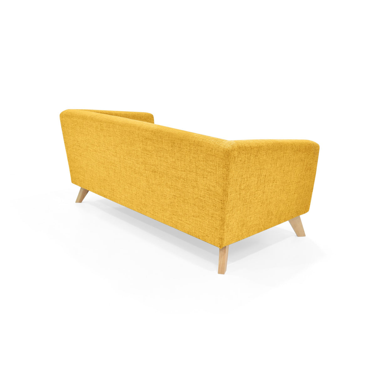 Sofá Montreal Mostaza Dicosta y Matiz Natural 170x68cm de Tres Puestos sin Apoya Brazos