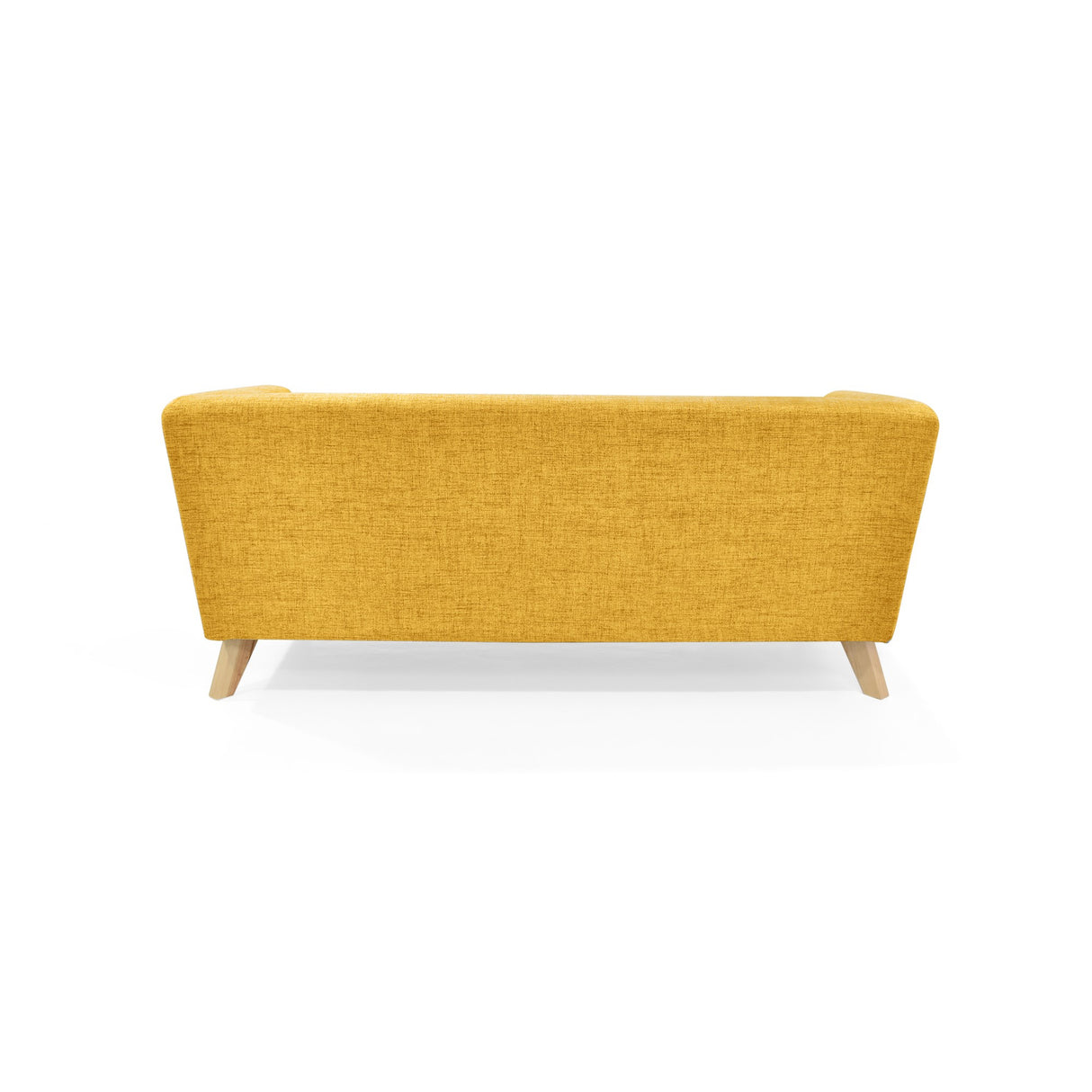 Sofá Montreal Mostaza Dicosta y Matiz Natural 170x68cm de Tres Puestos sin Apoya Brazos