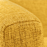 Sofá Montreal Mostaza Dicosta y Matiz Natural 170x68cm de Tres Puestos sin Apoya Brazos