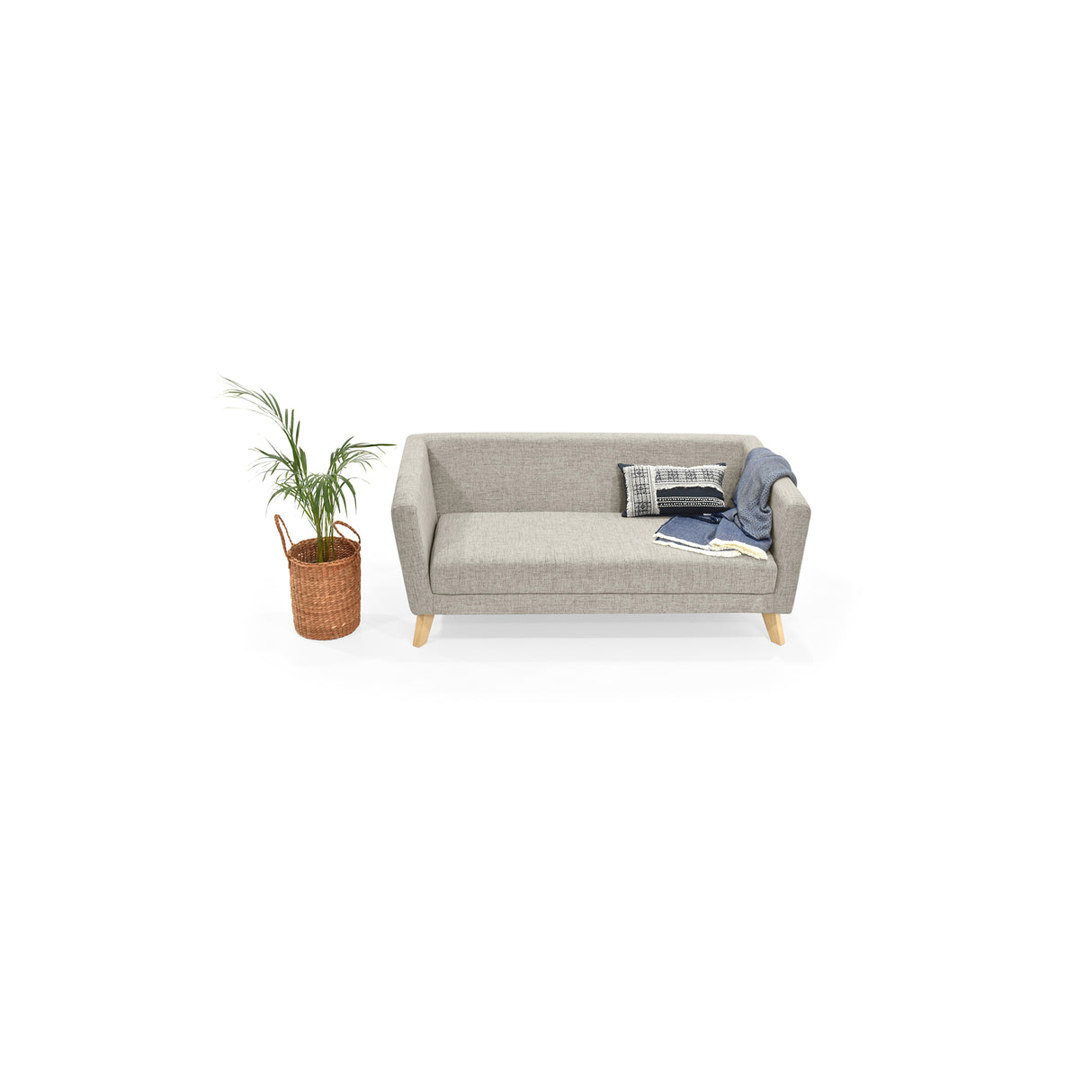 Sofá Montreal Taupe Dicosta y Matiz Natural 170x68cm de Tres Puestos sin Apoya Brazos