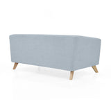 Sofá Montreal Plata Eureka y Matiz Natural 170x68cm de Tres Puestos sin Apoya Brazos