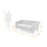 Sofá Montreal Plata Eureka y Matiz Natural 170x68cm de Tres Puestos sin Apoya Brazos