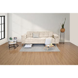 Sofá Cama Moretto Beige Sky y Matiz Caoba 230x82cm de Tres Puestos Reclinable sin Apoya Brazos