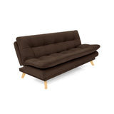 Sofá Cama Munich Chocolate Denver y Matiz Natural 180x85cm de Tres Puestos Reclinable sin Apoya Brazos