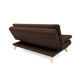 Sofá Cama Munich Chocolate Denver y Matiz Natural 180x85cm de Tres Puestos Reclinable sin Apoya Brazos