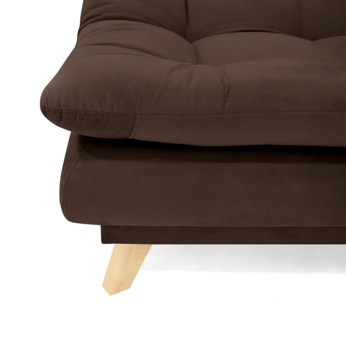 Sofá Cama Munich Chocolate Denver y Matiz Natural 180x85cm de Tres Puestos Reclinable sin Apoya Brazos