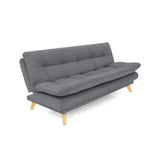 Sofá Cama Munich Gris Denver y Matiz Natural 180x85cm de Tres Puestos Reclinable sin Apoya Brazos