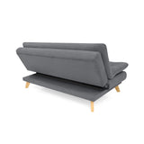 Sofá Cama Munich Gris Denver y Matiz Natural 180x85cm de Tres Puestos Reclinable sin Apoya Brazos