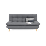 Sofá Cama Munich Gris Denver y Matiz Natural 180x85cm de Tres Puestos Reclinable sin Apoya Brazos