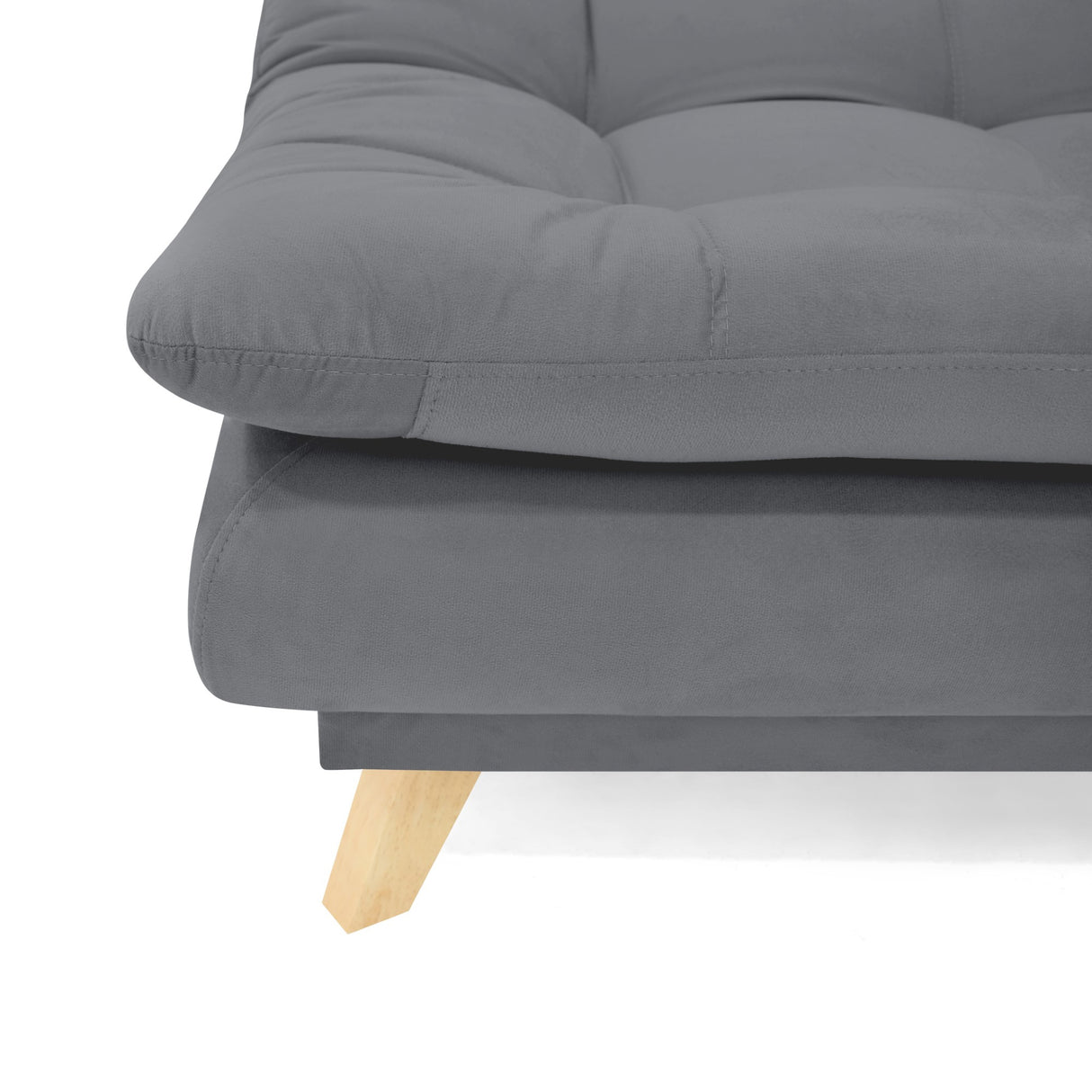 Sofá Cama Munich Gris Denver y Matiz Natural 180x85cm de Tres Puestos Reclinable sin Apoya Brazos