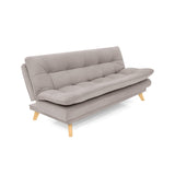 Sofá Cama Munich Taupe Denver y Matiz Natural 180x85cm de Tres Puestos Reclinable sin Apoya Brazos