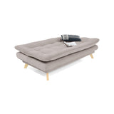 Sofá Cama Munich Taupe Denver y Matiz Natural 180x85cm de Tres Puestos Reclinable sin Apoya Brazos