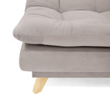Sofá Cama Munich Taupe Denver y Matiz Natural 180x85cm de Tres Puestos Reclinable sin Apoya Brazos