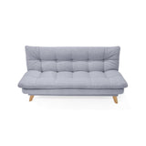 Sofá Cama Munich Acero Dicosta y Matiz Natural 180x85cm de Tres Puestos Reclinable sin Apoya Brazos