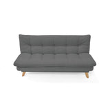 Sofá Cama Munich Gris Dicosta y Matiz Natural 180x85cm de Tres Puestos Reclinable sin Apoya Brazos