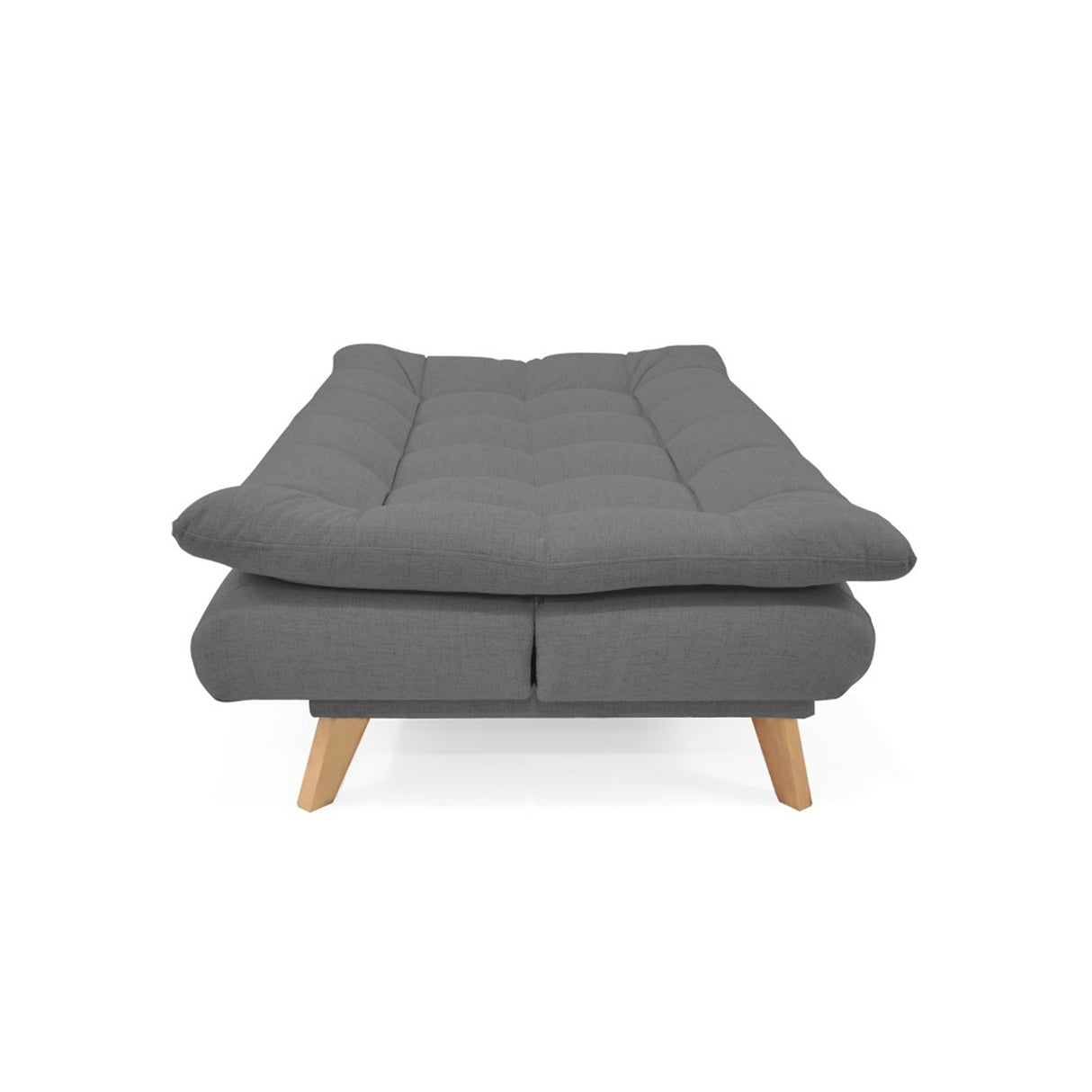 Sofá Cama Munich Gris Dicosta y Matiz Natural 180x85cm de Tres Puestos Reclinable sin Apoya Brazos