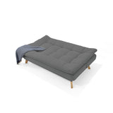Sofá Cama Munich Gris Dicosta y Matiz Natural 180x85cm de Tres Puestos Reclinable sin Apoya Brazos