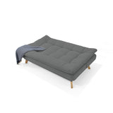 Sofá Cama Munich Gris Dicosta y Matiz Natural 180x85cm de Tres Puestos Reclinable sin Apoya Brazos