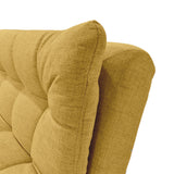 Sofá Cama Munich Mostaza Dicosta y Matiz Natural 180x85cm de Tres Puestos Reclinable sin Apoya Brazos