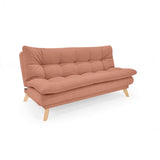 Sofá Cama Munich Salmón Dicosta y Matiz Natural 180x85cm de Tres Puestos Reclinable sin Apoya Brazos