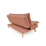 Sofá Cama Munich Salmón Dicosta y Matiz Natural 180x85cm de Tres Puestos Reclinable sin Apoya Brazos