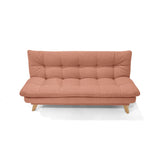 Sofá Cama Munich Salmón Dicosta y Matiz Natural 180x85cm de Tres Puestos Reclinable sin Apoya Brazos