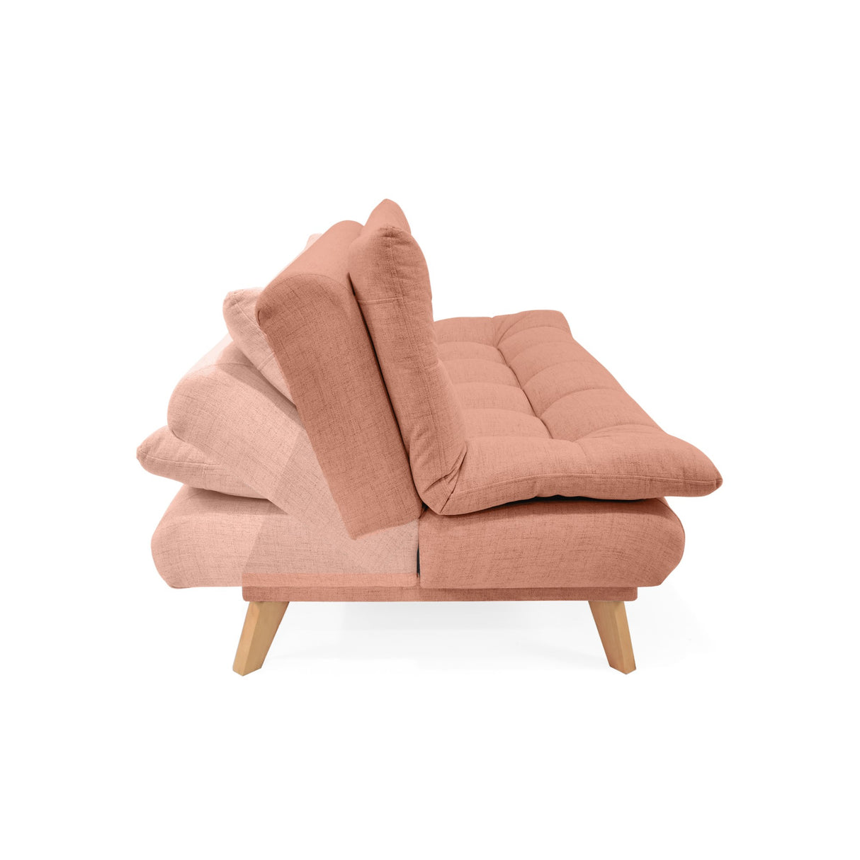 Sofá Cama Munich Salmón Dicosta y Matiz Natural 180x85cm de Tres Puestos Reclinable sin Apoya Brazos