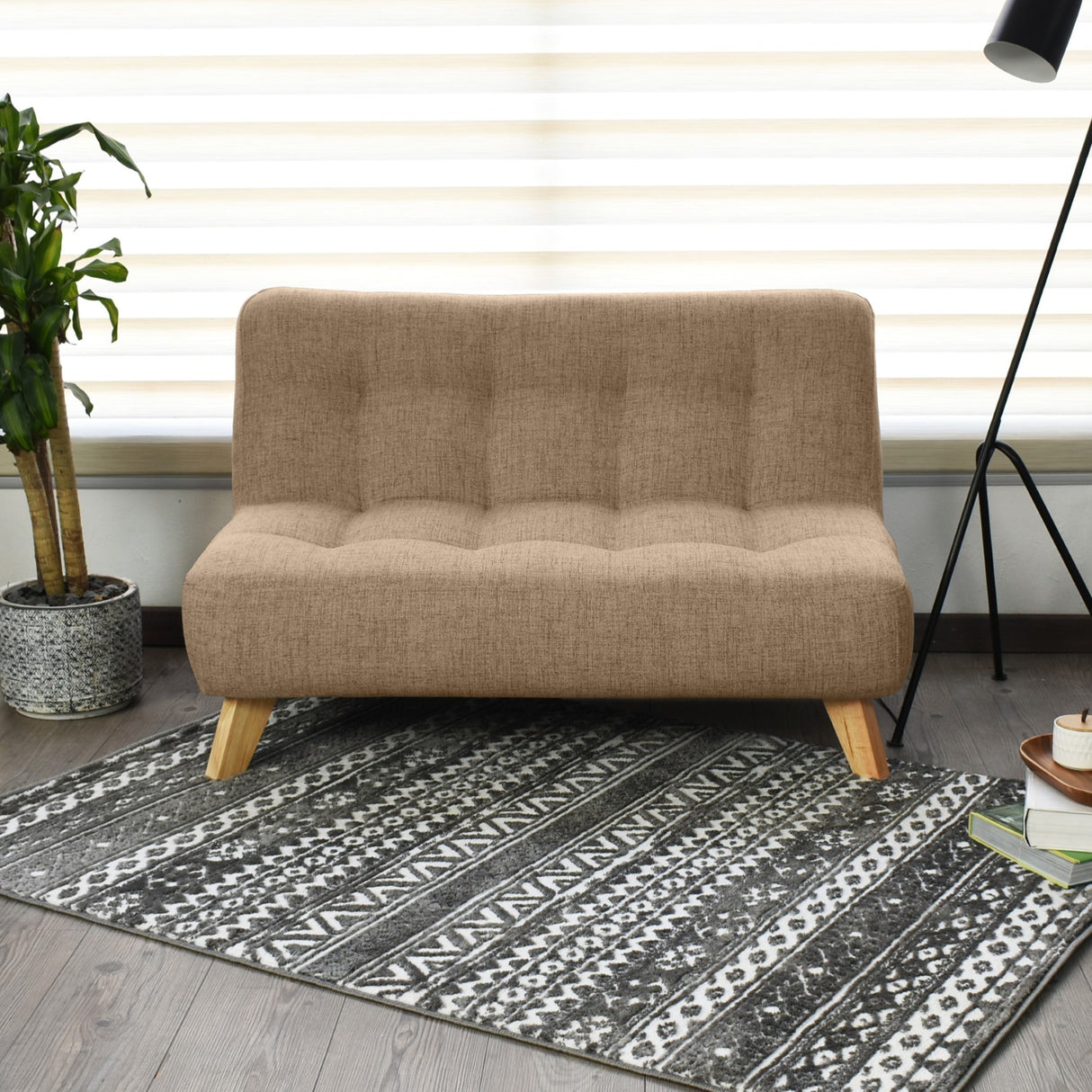 Sofá Navara Beige Dicosta y Matiz Natural 121x82cm de Dos Puestos sin Apoya Brazos