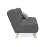 Sofá Navara Gris Dicosta y Matiz Natural 121x82cm de Dos Puestos sin Apoya Brazos