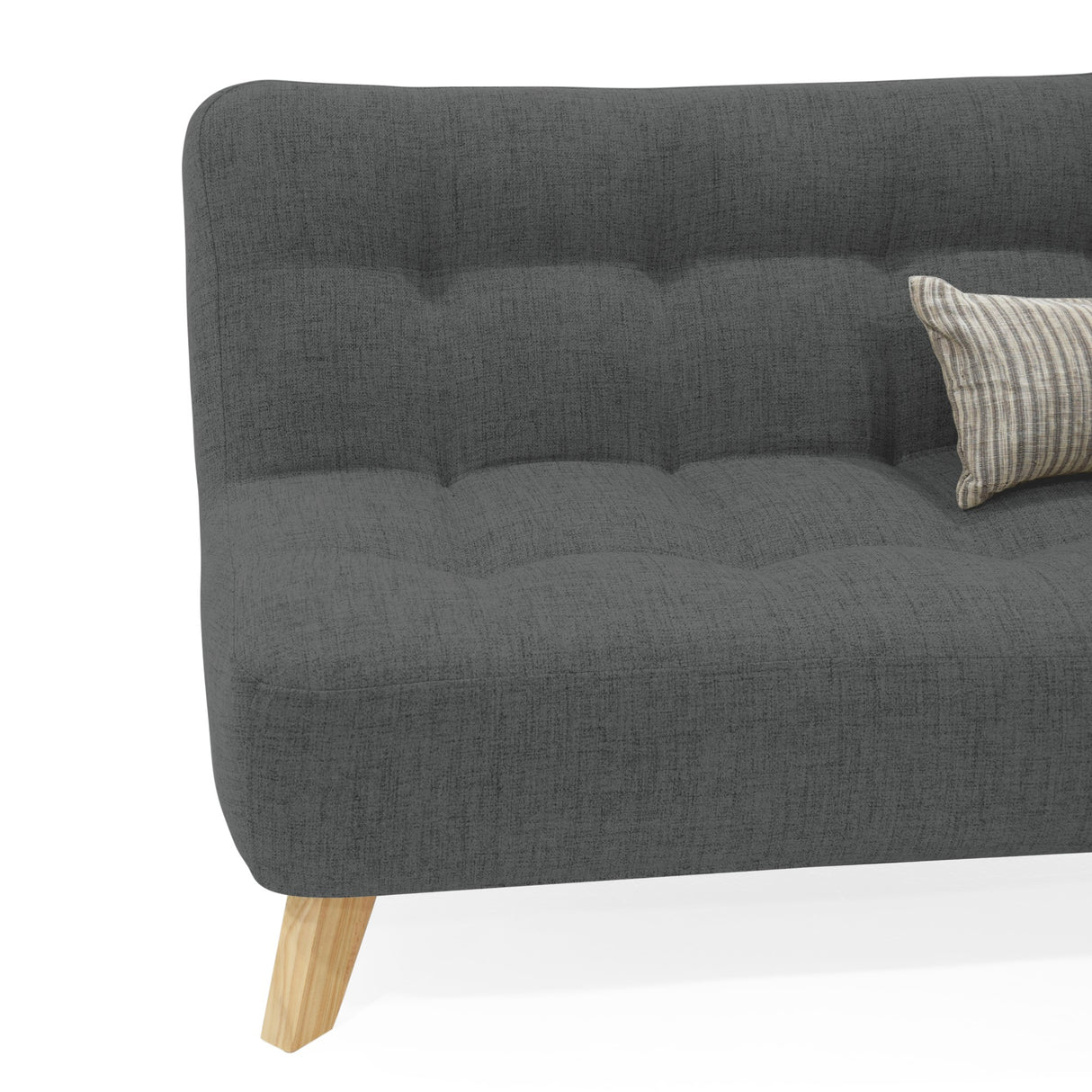 Sofá Navara Gris Dicosta y Matiz Natural 121x82cm de Dos Puestos sin Apoya Brazos