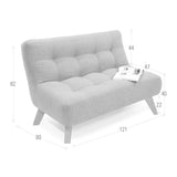 Sofá Navara Plata Eureka y Matiz Natural 121x82cm de Dos Puestos sin Apoya Brazos