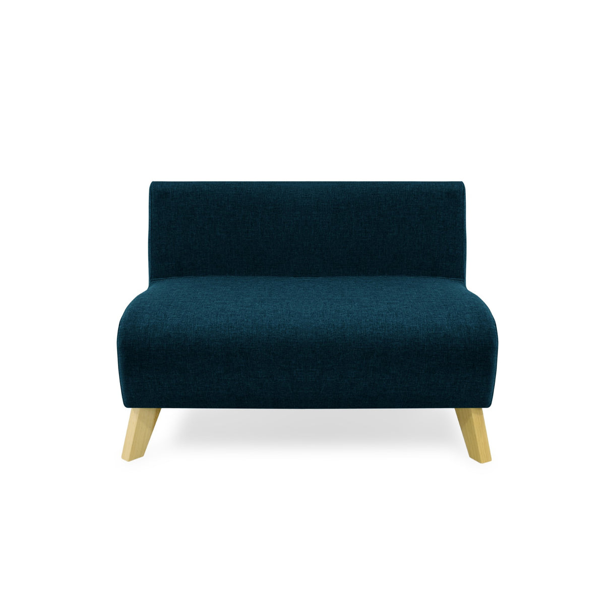 Sofá Nova Azul Duster y Matiz Natural 100x70cm de Dos Puestos sin Apoya Brazos