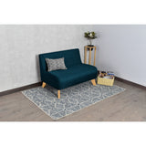 Sofá Nova Azul Duster y Matiz Natural 100x70cm de Dos Puestos sin Apoya Brazos
