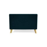 Sofá Nova Azul Duster y Matiz Natural 100x70cm de Dos Puestos sin Apoya Brazos