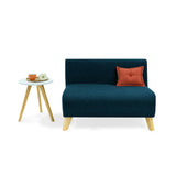 Sofá Nova Azul Duster y Matiz Natural 100x70cm de Dos Puestos sin Apoya Brazos