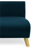 Sofá Nova Azul Duster y Matiz Natural 100x70cm de Dos Puestos sin Apoya Brazos
