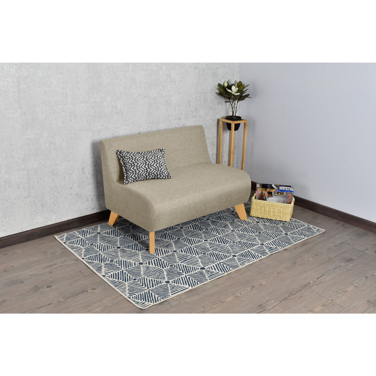 Sofá Nova Beige Duster y Matiz Natural 100x70cm de Dos Puestos sin Apoya Brazos