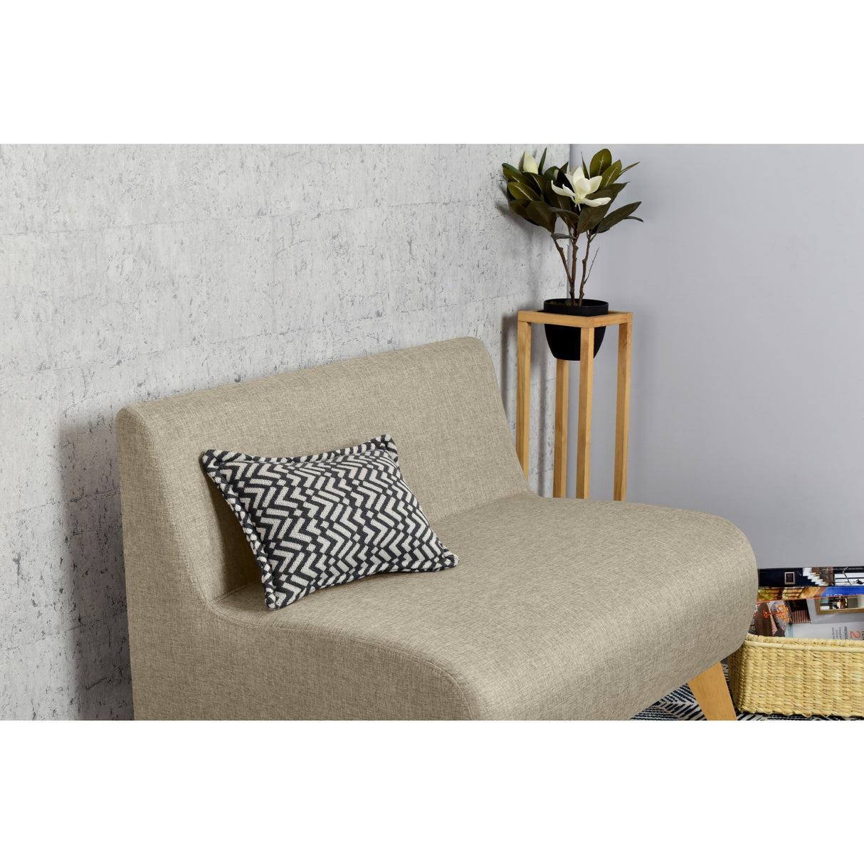 Sofá Nova Beige Duster y Matiz Natural 100x70cm de Dos Puestos sin Apoya Brazos