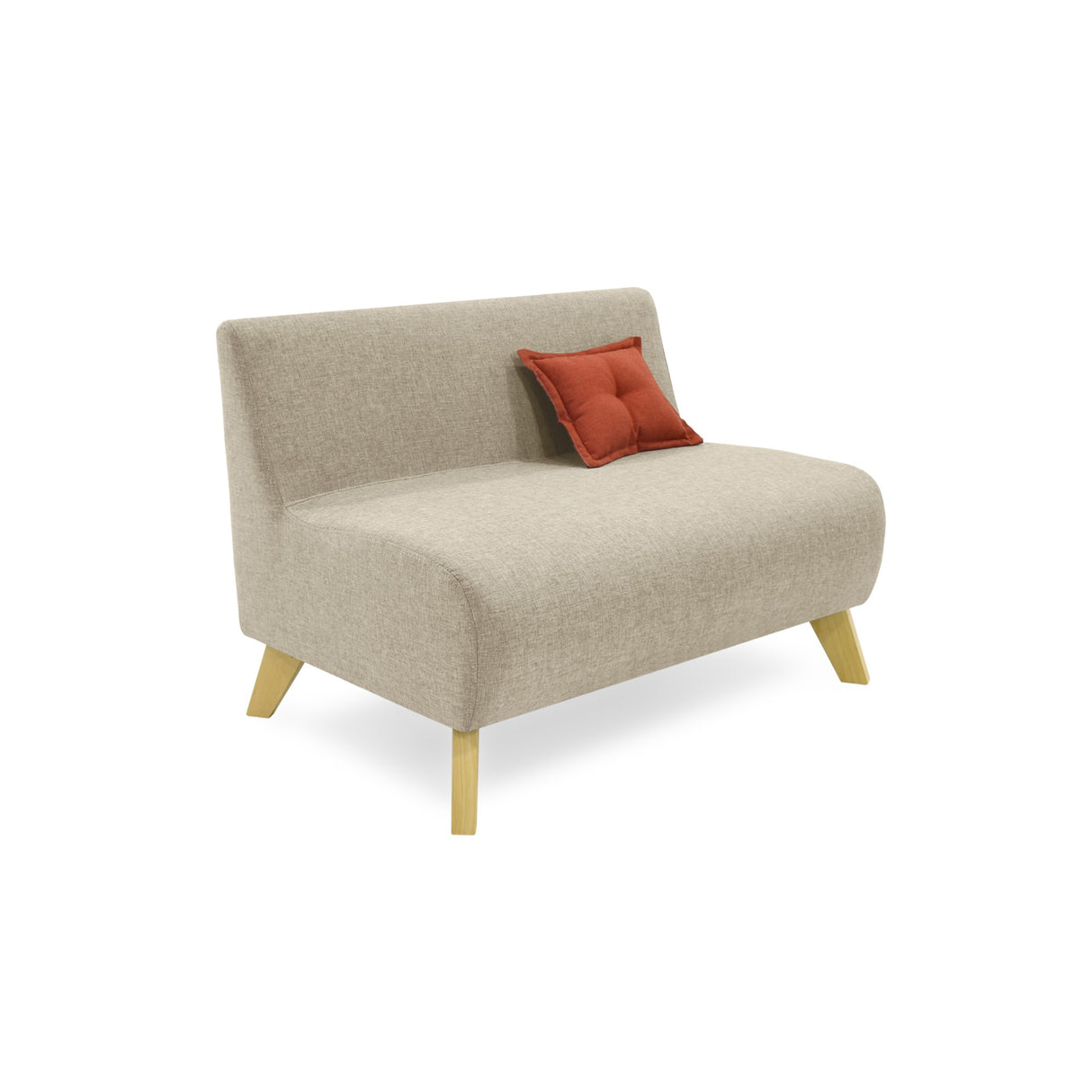 Sofá Nova Beige Duster y Matiz Natural 100x70cm de Dos Puestos sin Apoya Brazos