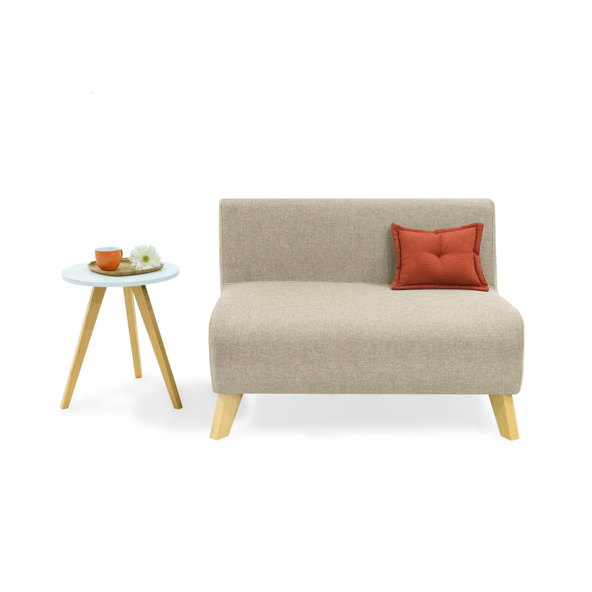 Sofá Nova Beige Duster y Matiz Natural 100x70cm de Dos Puestos sin Apoya Brazos