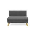 Sofá Nova Gris Duster y Matiz Natural 100x70cm de Dos Puestos sin Apoya Brazos